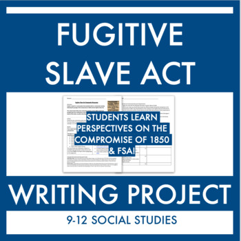 Preview of Fugitive Slave Act, Compromise of 1850, Antebellum Era: Dialogue WRITING PROJECT