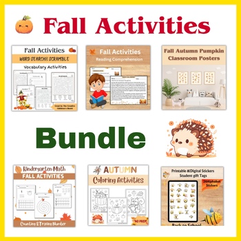 Preview of Full Activities Number Practice Coloring Sheets Word Search Bundle