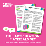 Full Articulation Materials Set: Cards, Worksheets, Homewo