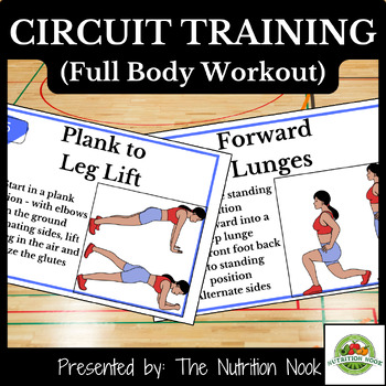 Preview of Full Body Strength: Workout Task Cards for Physical Education Class! NO PREP