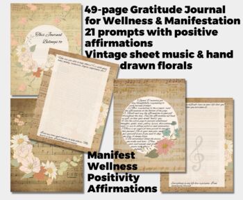 Preview of Full Book: Musician 21-Day Gratitude Journal, Wellness Prompts, Affirmations