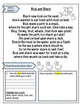 Preview of Full Bundle Fundations Fluency Poems