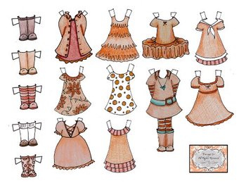 Full Color Paper Doll Dress Me Up In Orange By Saved By Grace