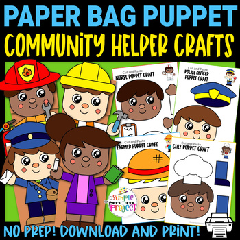 Preview of Full Colored Community Helper Puppet Craft Templates