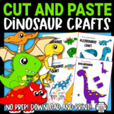 Full Colored Dinosaur Cut and Paste Craft Templates