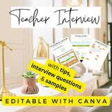 Preview of Full Editable Teacher Job Interview Portfolio - with tips and samples