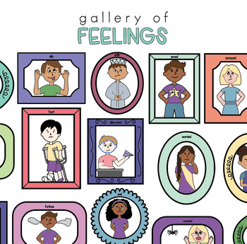 Preview of Full Gallery of Feelings: Multicultural Emotions Posters / Word Wall 