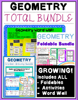 Preview of Full Geometry Bundle- Activities, foldables, word wall, ect. (Currently GROWING)