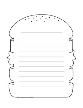 Full Hamburger Writing Template (Title page, Template, Lined burger)