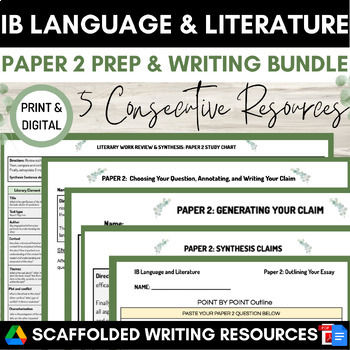 Preview of IB English A Language and Literature Paper 2 Preparation & Writing BUNDLE
