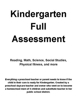 Preview of Full Kindergarten Assessment