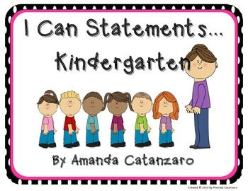 Preview of Full Kindergarten Common Core "I Can..." Statements ELA & Math