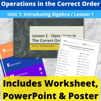 Preview of Full Lesson - Operations in the correct order PEDMAS - Lesson 1 - Unit 1