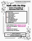 Full Lesson: Properties of Exponents Part #1