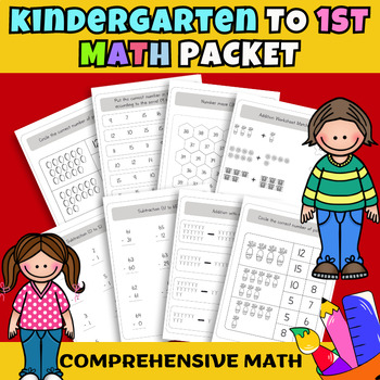 Preview of Full Math Activities for Kindergarten to 1st -Number Sense-Counting Math Centers