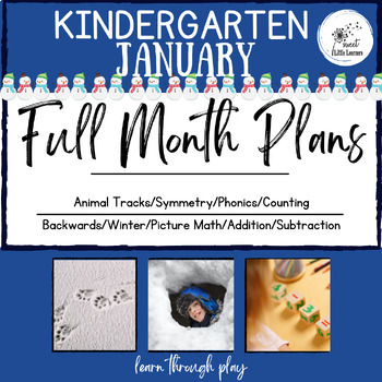 Preview of Full Month of Kindergarten: Lessons Plans Activities,  Printables, January FDK