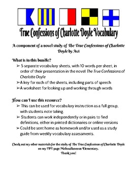 Study Guide For The True Confessions Of Charlotte Doyle Worksheets Tpt