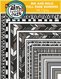 Full Page Doodle Border-Big and Bold Set 1-GRAY