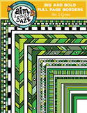 Full Page Doodle Border-Big and Bold Set 1-GREEN