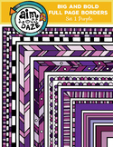 Full Page Doodle Border-Big and Bold Set 1-PURPLE