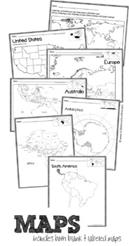 Preview of Full Page Maps of the World / Continents