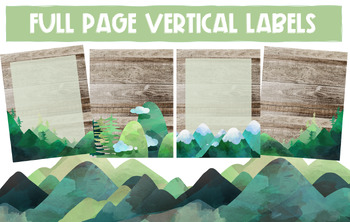 Preview of Full Page Vertical Mountain Labels