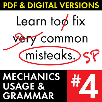 Preview of MUG #4, Mechanics Usage & Grammar Bell-Ringers, Editing & Proofreading Practice