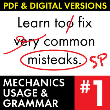 Preview of MUG #1, Mechanics Usage & Grammar Bell-Ringers, Editing & Proofreading Practice