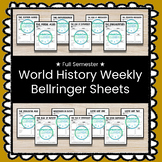 Full Semester of Weekly World History Bellringers ★ No Prep ★