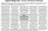 Full Set: Writer's Notebook Bingo Cards