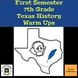 Full Set of Warm Ups for Semester One | Texas History | 7th Grade