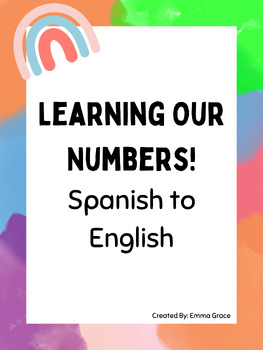 Preview of Full Size Number Flash Cards (Spanish to English)