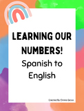 Full Size Number Flash Cards (Spanish to English)