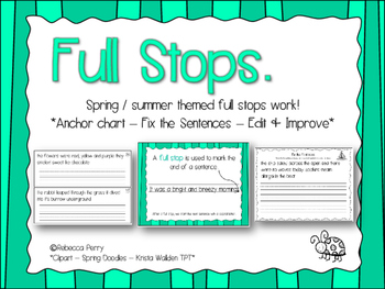 Preview of Full Stops Center - NO PREP worksheets and resources!