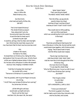 how the grinch stole christmas poem lyrics