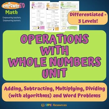 Preview of Full Unit: Operations with Whole Numbers (Differentiated)