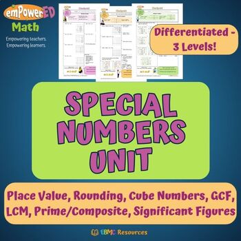 Preview of Full Unit: Special Numbers - Prime, LCM, GCF, Rounding, & More! (Differentiated)