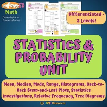 Preview of Full Unit: Statistics & Probability (Differentiated)