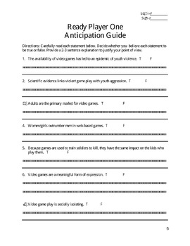 Ready Player One Study Guide, Literature Guide