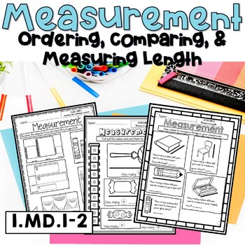 Preview of Ordering, Comparing, & Measuring Length CCSS1.MD.1-2 Full Unit