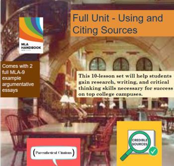 Preview of Full Unit on Using and Citing Sources (10 Research Skills Lessons)