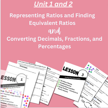 Preview of Full Units for Sixth Grade Math: Ratio, Decimals, Percentages, Fractions!