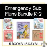 Full Week of Emergency Sub Lesson Plans - Kindergarten thr