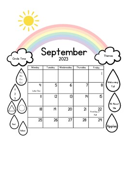Preview of Full Year 2024 Early Chld./Preschool Calendars! Themes & Circle Focuses Included