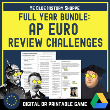 Preview of Full Year AP Euro Review Challenges - AP European History Review Game - No Prep