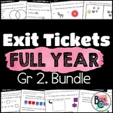 Full Year BUNDLE: Grade 2 Math Exit Tickets | Printable an