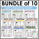 Full Year BUNDLE: Self-Checking Math Clip Center Activitie