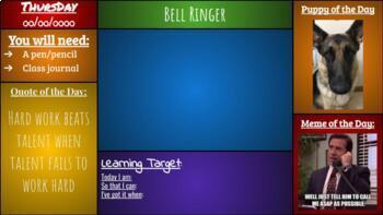 Preview of Full Year Bell Ringer Template