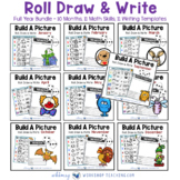 Roll Draw Write BUNDLE - Math Art + Writing Games for 1st 