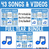 Full Year Bundle Songs / Poems & Videos | K - 1st | 5 Acti
